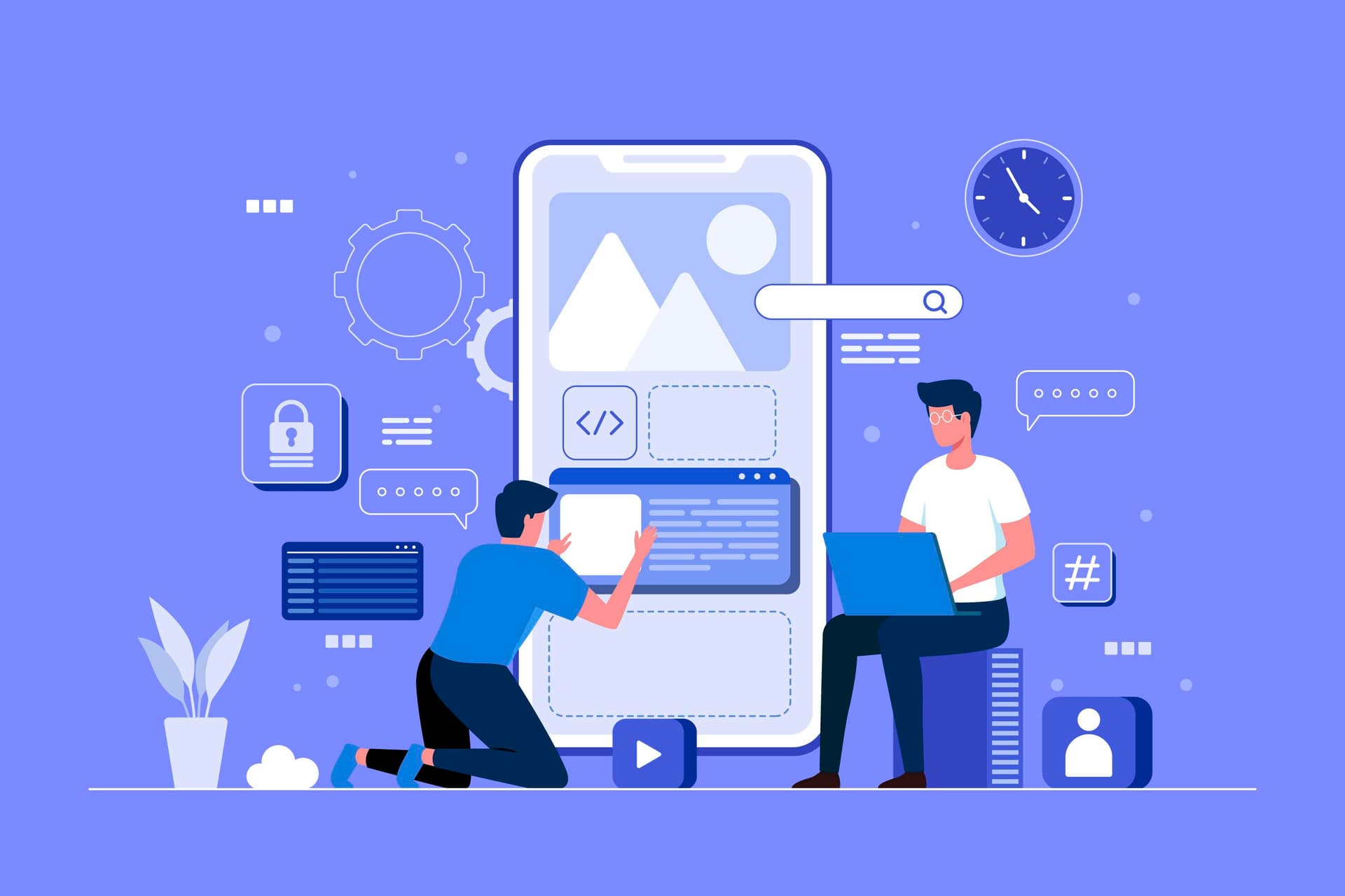 Custom app development illustration